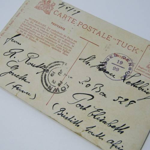 France censor postcard to Cape Town ( South Africa ) with two French stamps