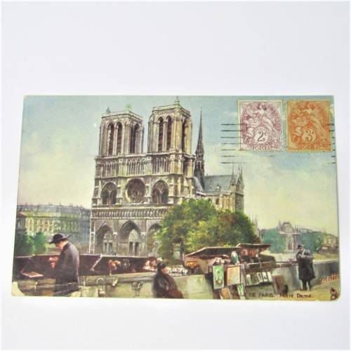 France censor postcard to Cape Town ( South Africa ) with two French stamps
