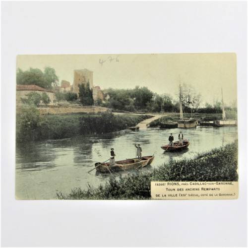 French postcard to Egypt with a French stamp and two Symphorien a Beautiran cancellations