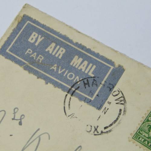 Harrow, London airmail cover to Rondebosch, Cape Town with three United States stamps