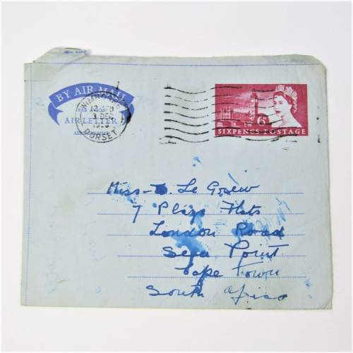 4 Used postal envelopes England to South Africa