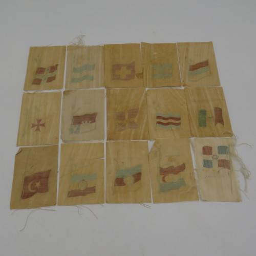 Lot of 15 Flags of all nations silk cigarette cards