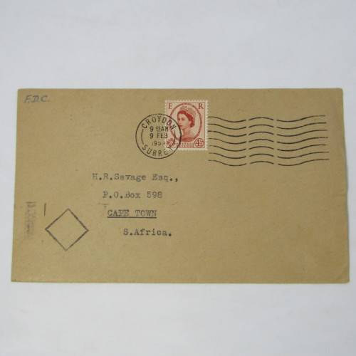 Lot of four Used postal envelopes from England to South Africa
