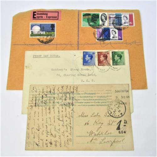 Lot of three Used postal envelopes from England
