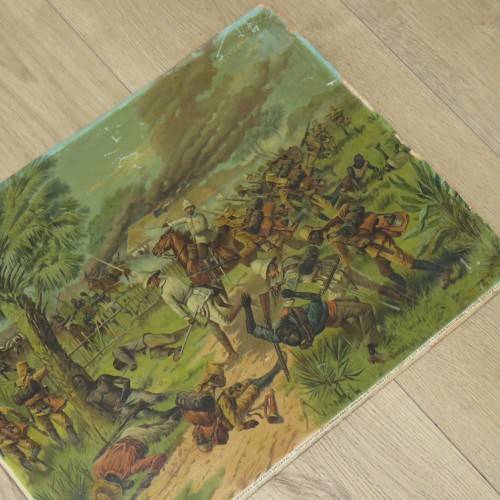 Fritz Neumann Print of German soldiers encounter in German East Africa - Size 39 x 51 cm