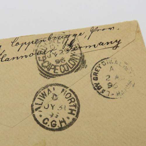 1896 Letter from Coppenbrugge, Hanover, Germany to Lady grey, Cape of Good Hope