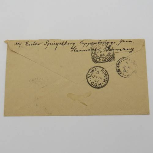 1896 Letter from Coppenbrugge, Hanover, Germany to Lady grey, Cape of Good Hope