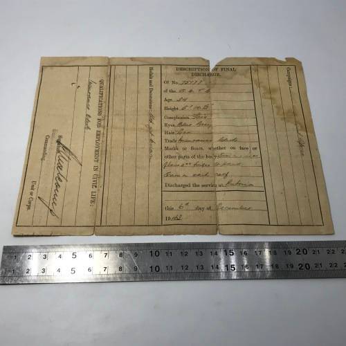 WW2 Military Discharge document of 75177 Robert Ayward Norris