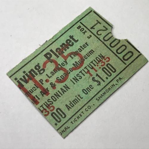 Smithsonian Institute Vintage $1 Living Planet admission ticket