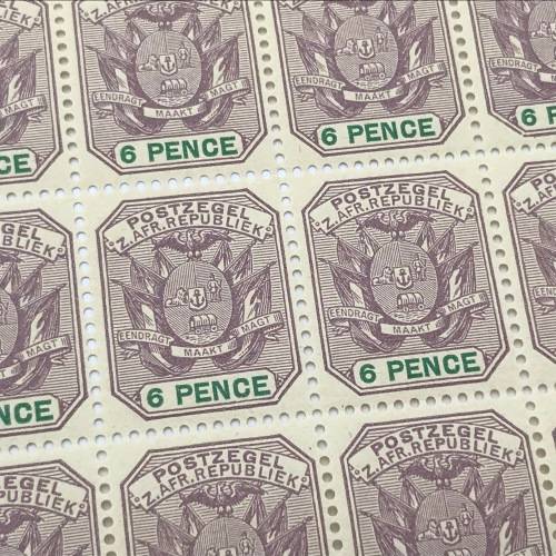 ZAR SACC 229 block of 15 x unmounted mint 6d stamps