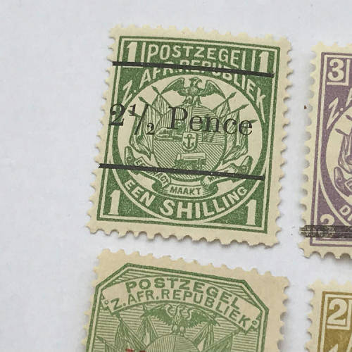 ZAR - 1880`s to 1890`s lot of 8 surcharged unmounted mint stamps