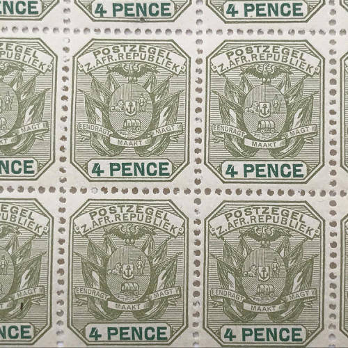ZAR - SACC 228 block of 15 unmounted mint 4 Pence stamps