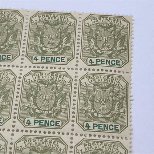 ZAR - SACC 228 block of 15 unmounted mint 4 Pence stamps
