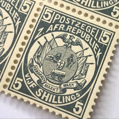 ZAR - SACC 188 unmounted mint block of 4 x 5 Shilling stamps