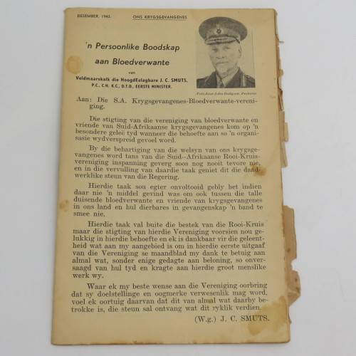 1942 December WW2 Information booklet - our prisoners war