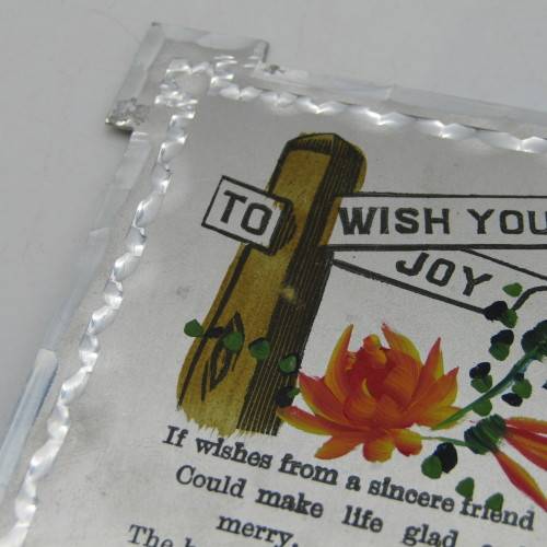 Antique metal Birthday card - rare and almost never seen