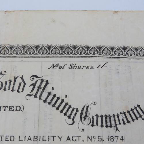 Four shares of one pound in the Kimberly Sheba Gold Mining Company - Baberton 1887 to Messe Runchman