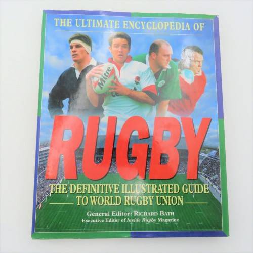 The ultimate encyclopedia of Rugby with blue bulls poster and Joost v/d Westhuizen
