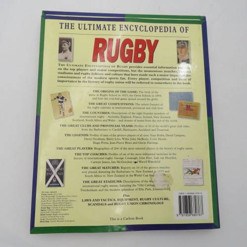The ultimate encyclopedia of Rugby with blue bulls poster and Joost v/d Westhuizen