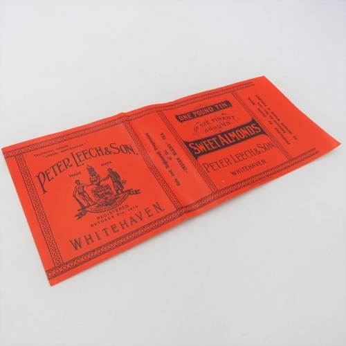 Antique Peter Leech and Son Sweet Almonds - one pound tin label