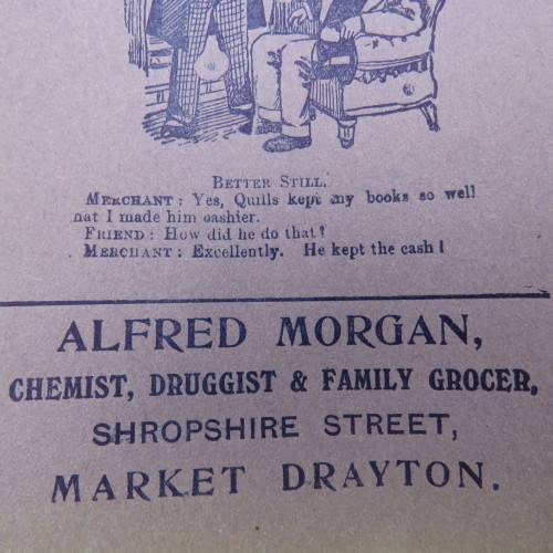Antique Alfred Morgan chemist advertising leaflet