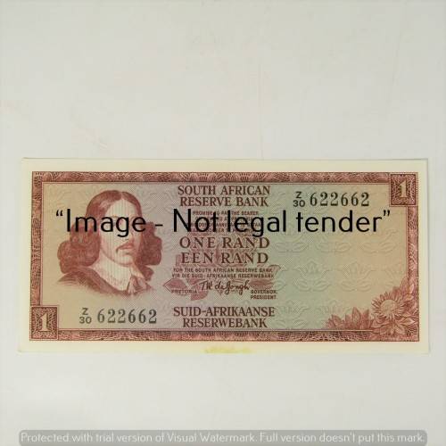TW de Jongh 2nd Issue R1 replacement note Z30 - 622662 - uncirculated with stain bottom