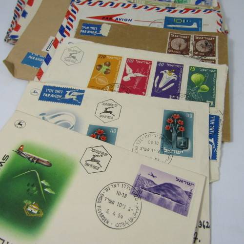 Lot of 32 Israel Postal and First Day Covers dated between 1950 and 1962