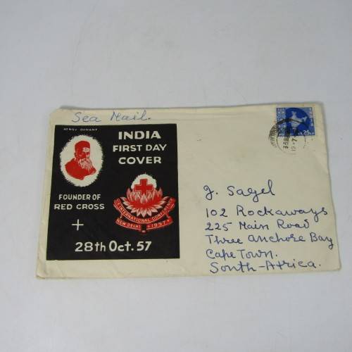 Lot of 4 Red Cross First Day Covers posted India to South Africa