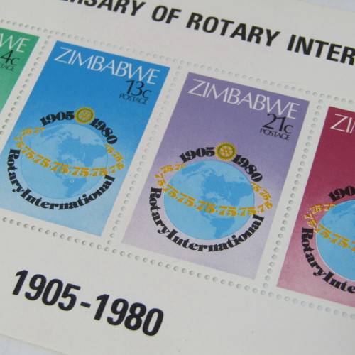 Zimbabwe 18 June 1980 commemorative issue 75th Anniversary of Rotary International stamp set