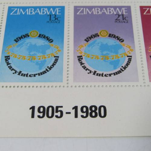 Zimbabwe 18 June 1980 commemorative issue 75th Anniversary of Rotary International stamp set