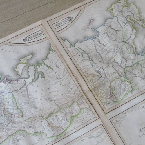 Original 1830`s map of Russian Empire published WM. Lizars, Edinburgh - 2 piece map