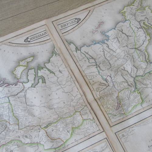 Original 1830`s map of Russian Empire published WM. Lizars, Edinburgh - 2 piece map