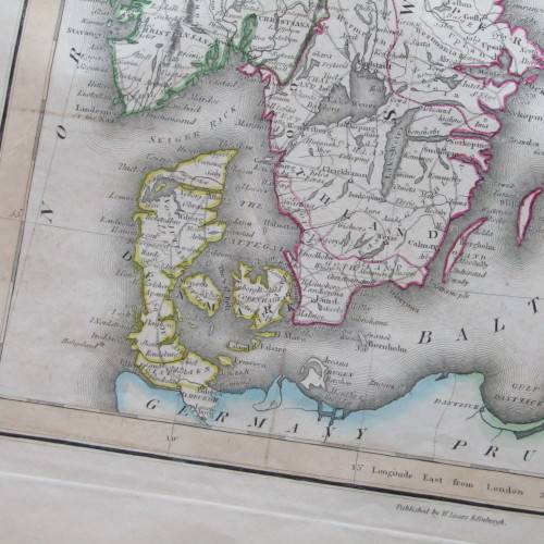 Original 1830`s map of Scandinavia - published by W. Lizars, Edinburgh - 57 x 47cm
