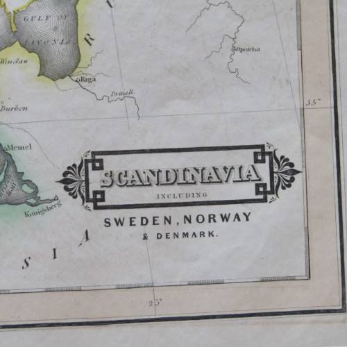 Original 1830`s map of Scandinavia - published by W. Lizars, Edinburgh - 57 x 47cm