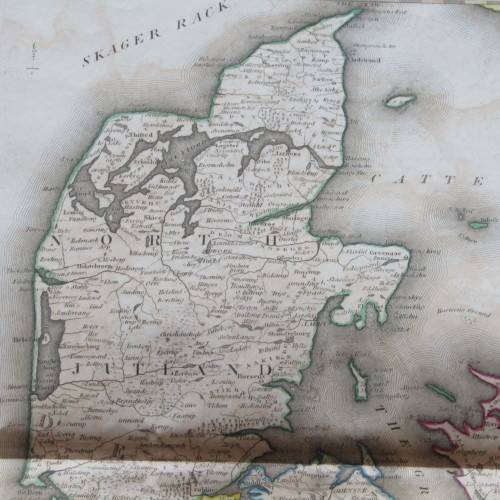 Original 1830`s map of Denmark - published by W. Lizars, Edinburgh - 47 x 57cm