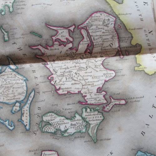 Original 1830`s map of Denmark - published by W. Lizars, Edinburgh - 47 x 57cm