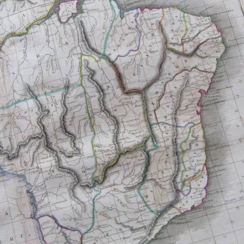 Original 1830`s map of Lower Peru, Brazil & Paraguay - published by W. Lizars, Edinburgh