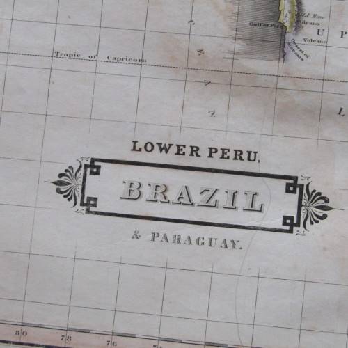 Original 1830`s map of Lower Peru, Brazil & Paraguay - published by W. Lizars, Edinburgh