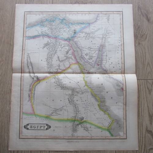 Original 1830`s map of Egypt - published by W.H. Lizars, Edinburgh - 47 x 57cm