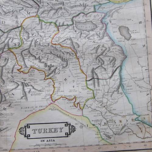 Original 1830`s map of Turkey in Asia - published by W.H. Lizars, Edinburgh - 57 x 47cm