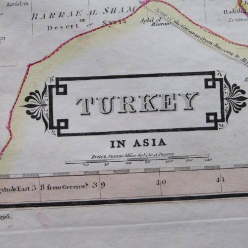 Original 1830`s map of Turkey in Asia - published by W.H. Lizars, Edinburgh - 57 x 47cm