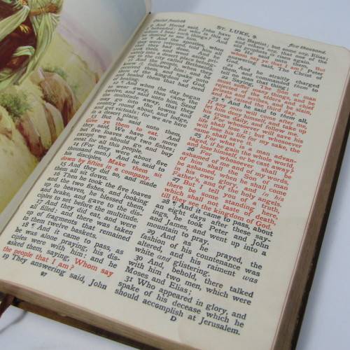 The Red Letter New Testament Bible with olive wood cover