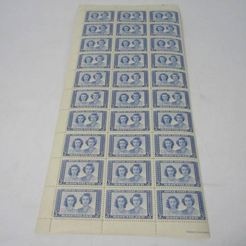 Basutoland stamps 1947 Royal Visit part sheets of 30 x 4 of SACC 32, 33, 34, 35