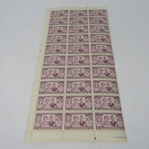 Basutoland stamps 1947 Royal Visit part sheets of 30 x 4 of SACC 32, 33, 34, 35