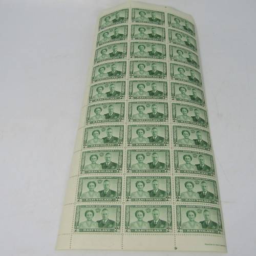 Basutoland stamps 1947 Royal Visit part sheets of 30 x 4 of SACC 32, 33, 34, 35
