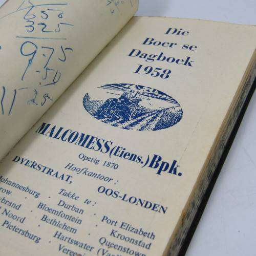 Malcomess tractors - 1958 Boer se dag boek