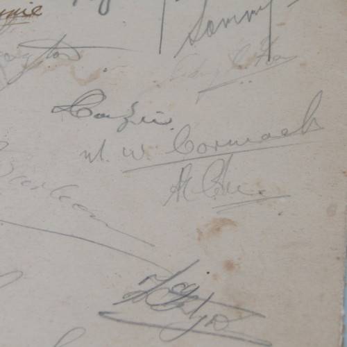 1940 Christmas dinner SAAF menu signed by about 30 Airforce soldiers