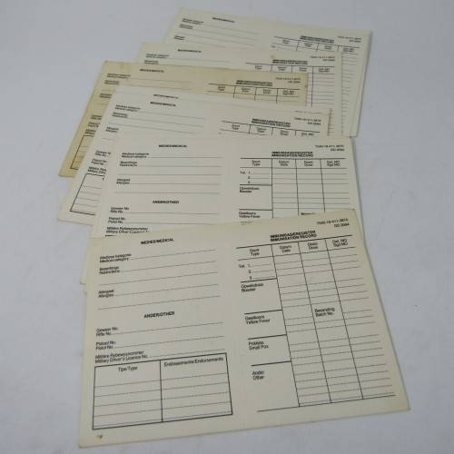 South Africa Defence Force DD2094 card for personal particulars - lot of 8 - unused