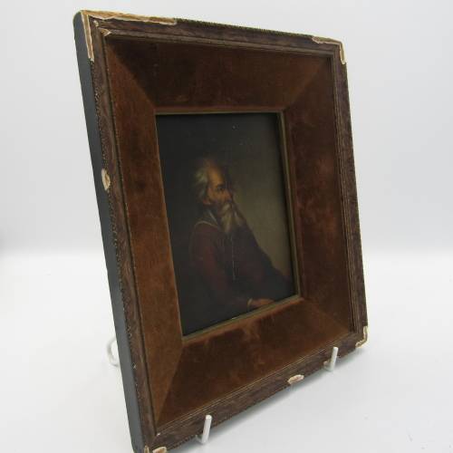 Antique oil on wood painting by Wilhelm Koller (1829 - 1884) with clear coating - some frame damage