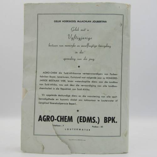 High School McLachlan 1912 to 1962 -  50 Years commemmorative book